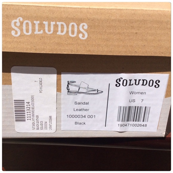 Flat Black Embroidered Sandals w/Wrap Ankle Tassle - Picture 5 of 5